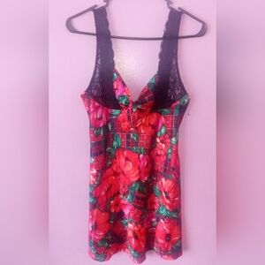 Scaasi Vintage Floral Lace Lingerie Dress Women's Sz Large